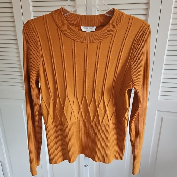 Womens Rio & Rian Lightweight Sweater Large Orange Yellow Casual - Picture 1 of 6